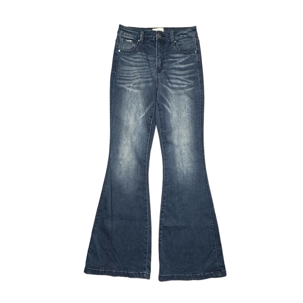 Insane Gene High Waisted Flare Jeans Womens Size 28 Dark Wash Blue Denim‎ Casual